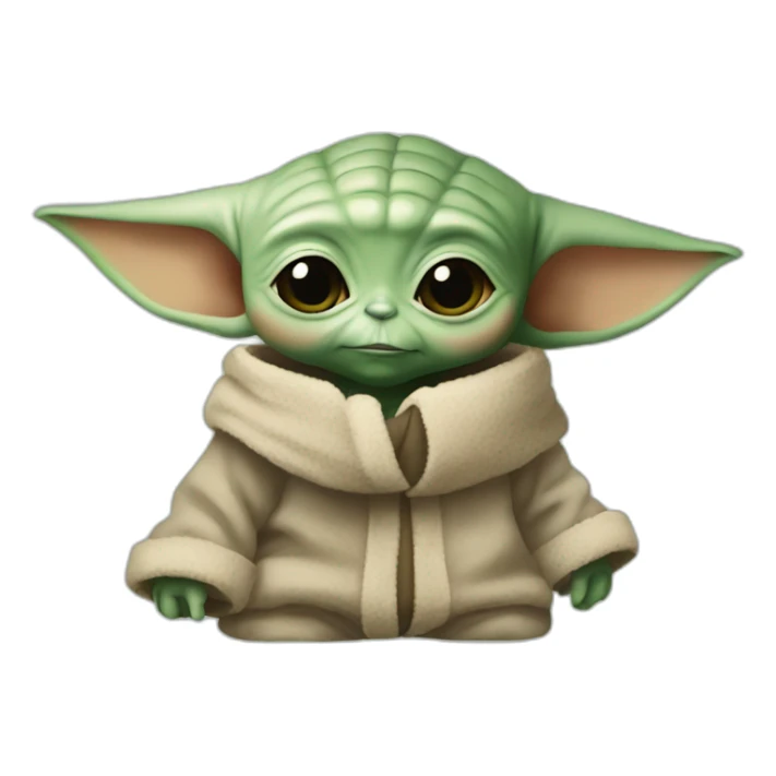 Baby yoda in a kymono sticker