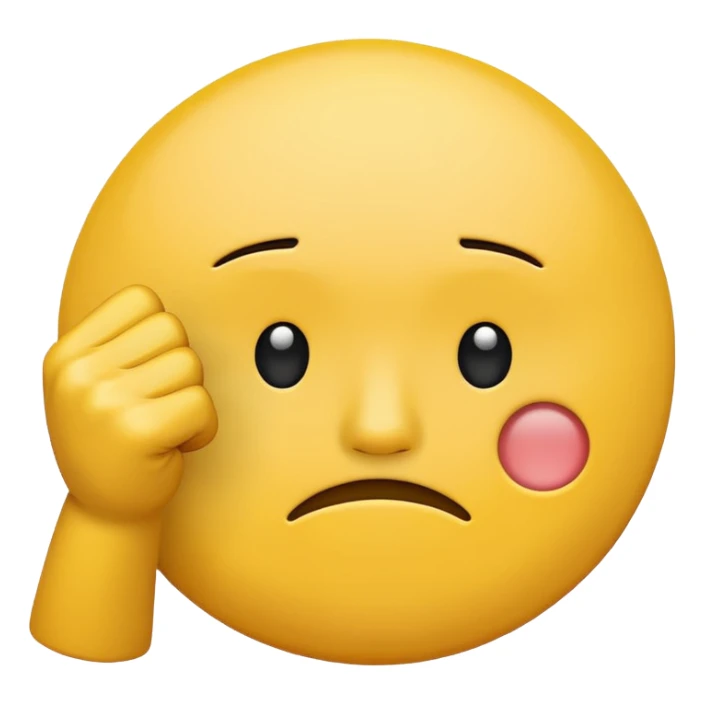 Sad circle face Emoji with fist in the air sticker