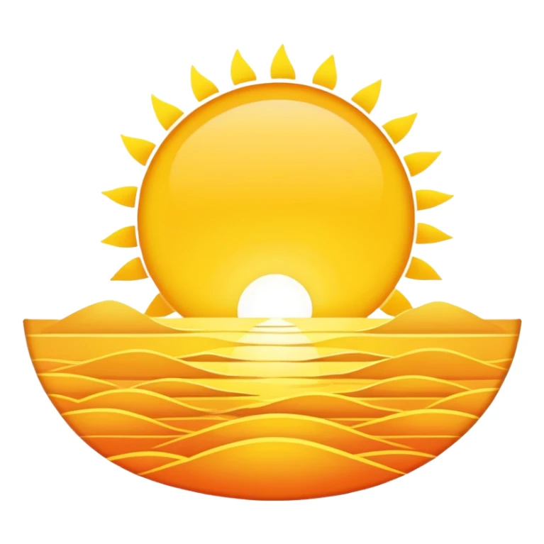 A rising sun peeking over the horizon sticker