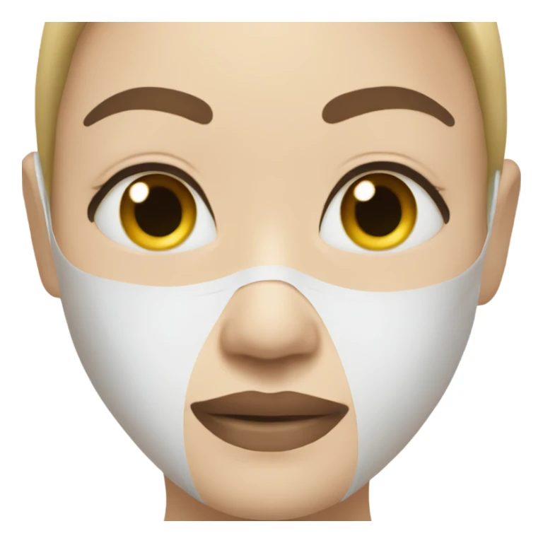 Neutral face wearing face mask skincare sticker