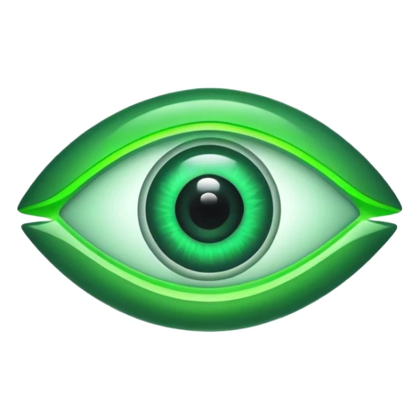 green Neon sign of an eye sticker