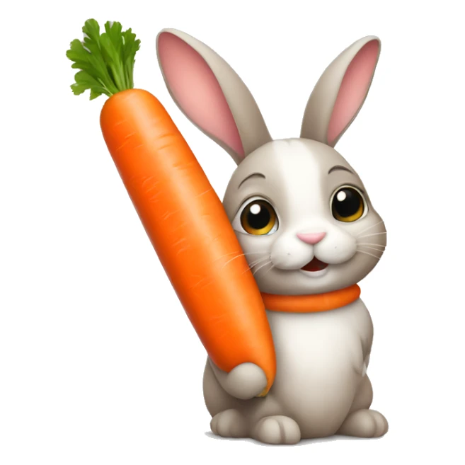 Bunny with carrot sticker