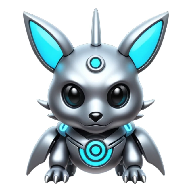 Futuristic shiny cyberpunk-Fakémon-Pokémon-creature sticker