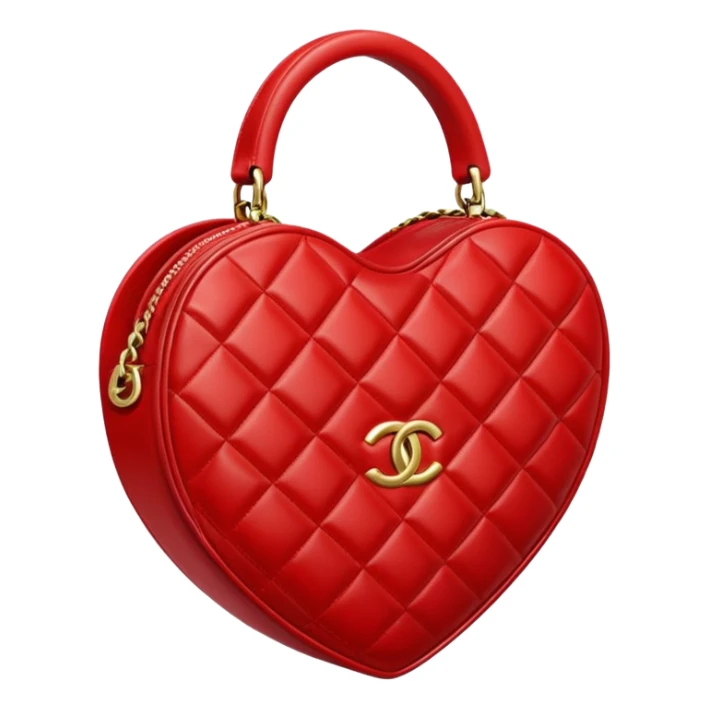 chanel heart red color bag sticker