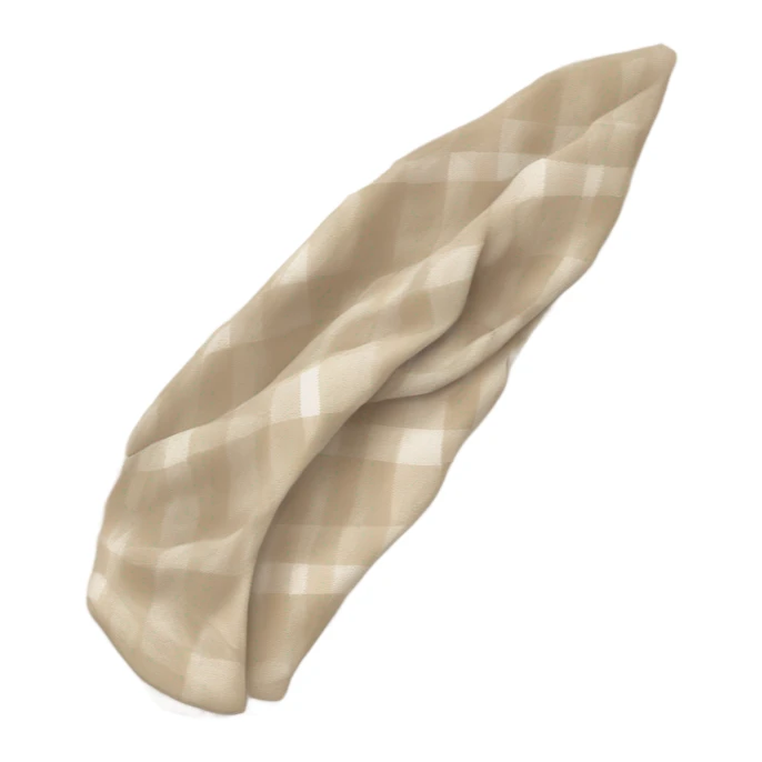 Beige clean girl folded plaid blanket  sticker