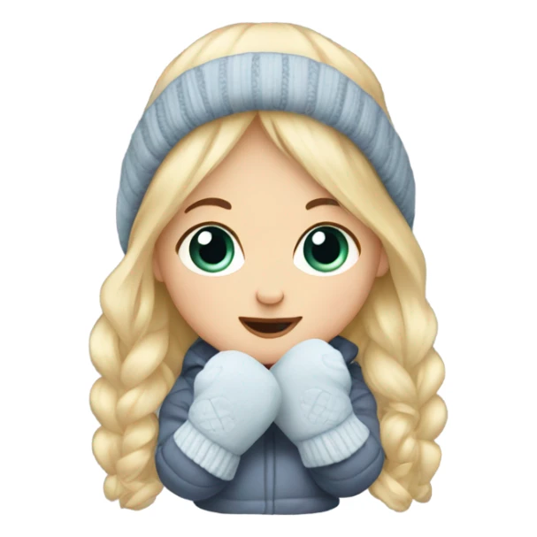 blonde baby wearing mittens sticker
