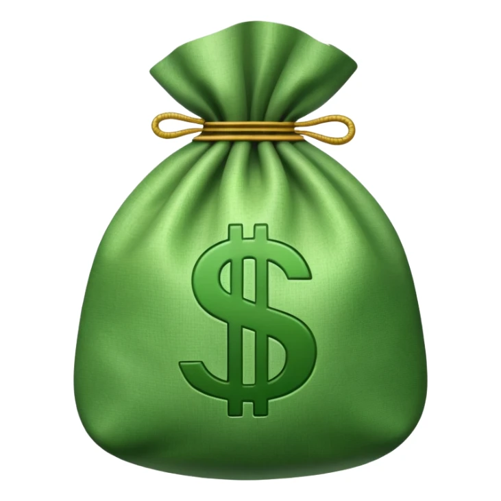 money bag with dollar sign sticker