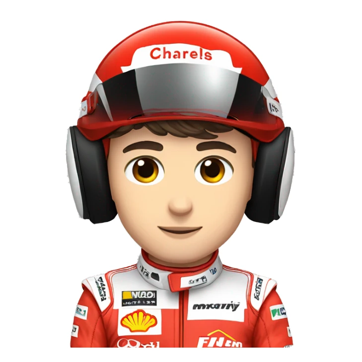 Charles leclerc avec un casque de f1 sticker