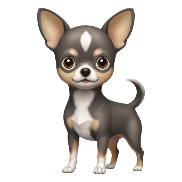 Dark graphite Chihuahua with white markings sticker