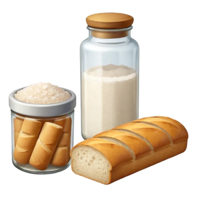 a one victorian bottle of salt and a loaf of bread sticker