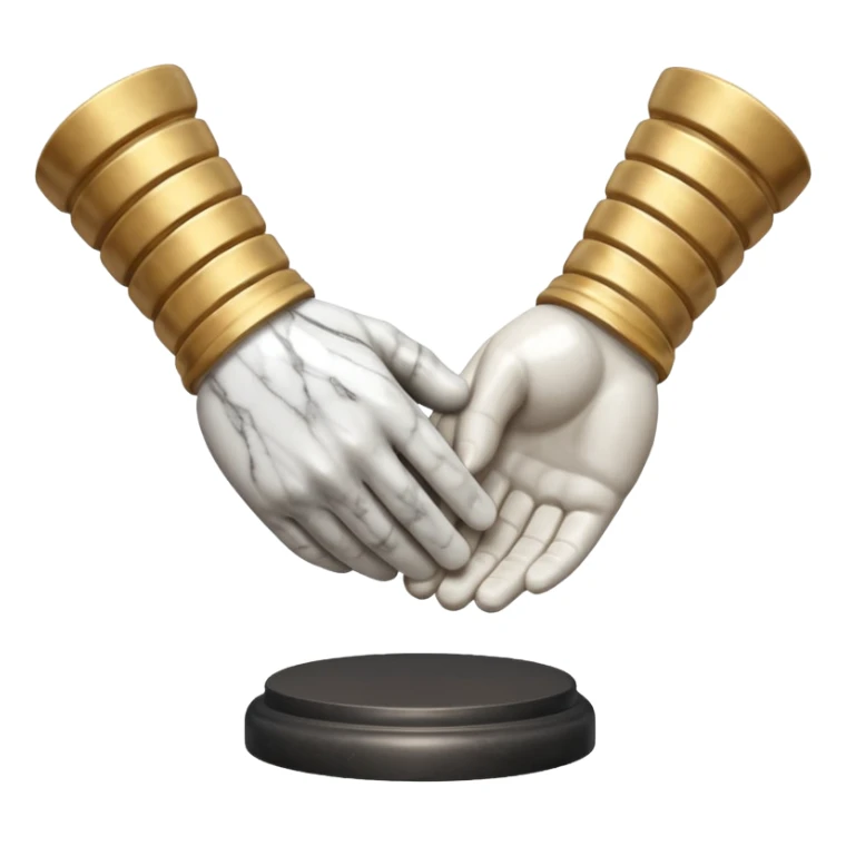 a greek statue of a handshake sticker