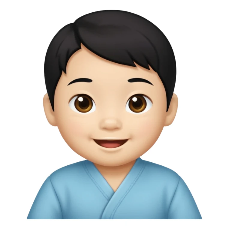 Chinese baby with black hair sticker