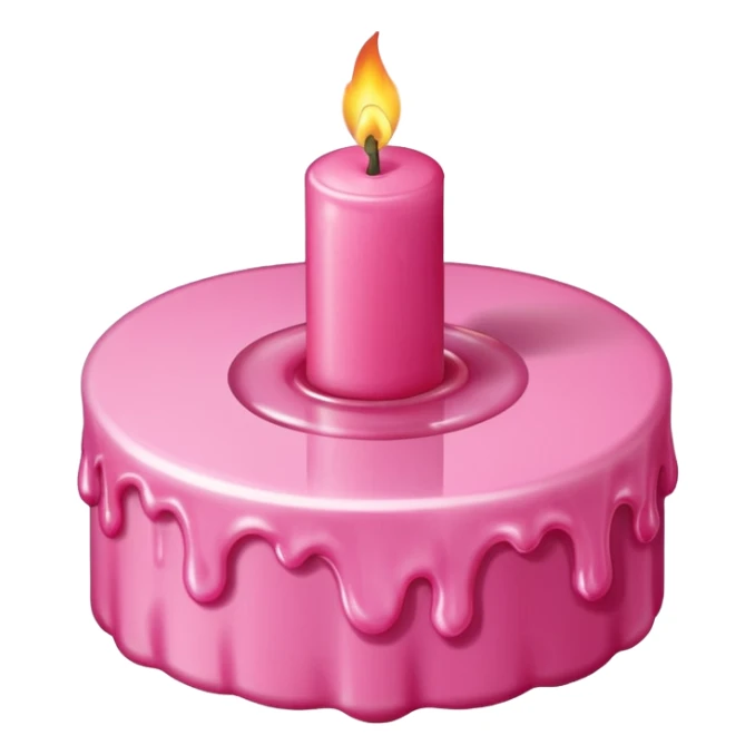 A drawing of a flaming pink candle that could be used on a romantic dinner table. The camera should be isometric at a right angle. sticker
