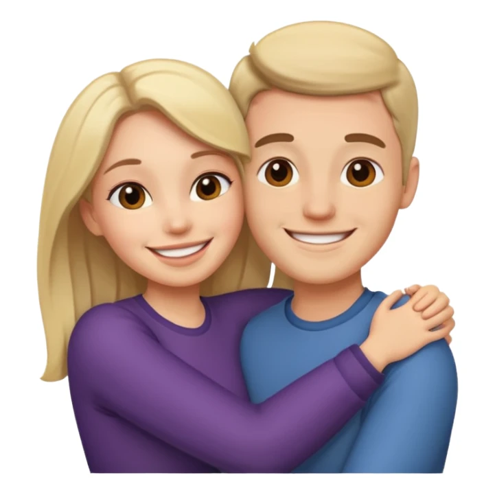 A happy boyfriend and girlfriend hug sticker