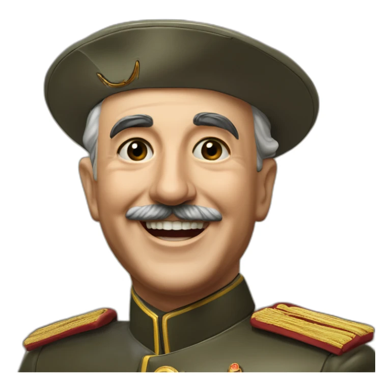General Francisco Franco saludando sonriente, con el valle de los caidos de fondo sticker