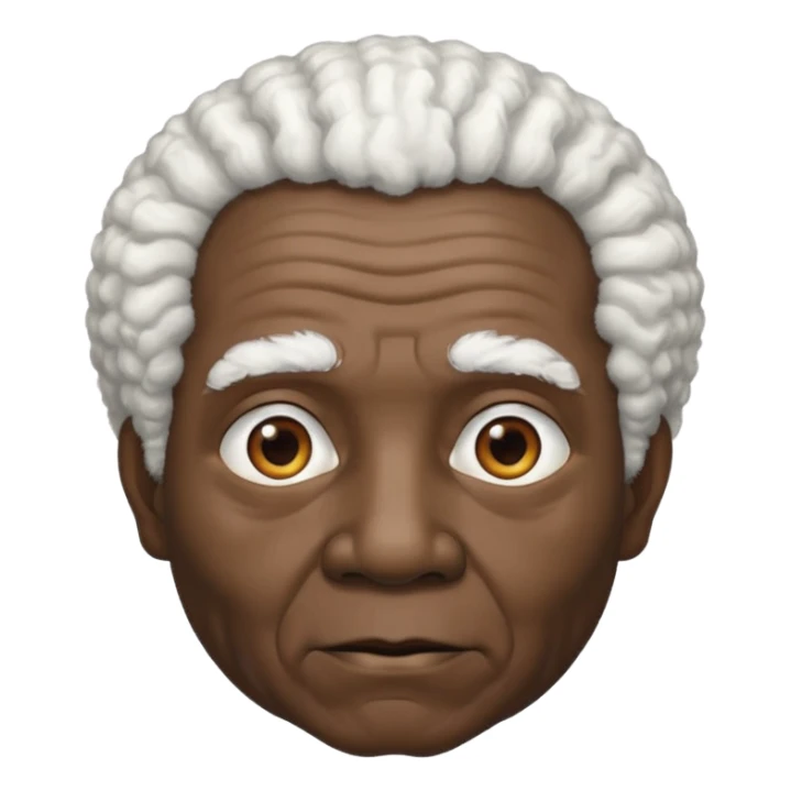 old man with white afro hair and black skin sticker