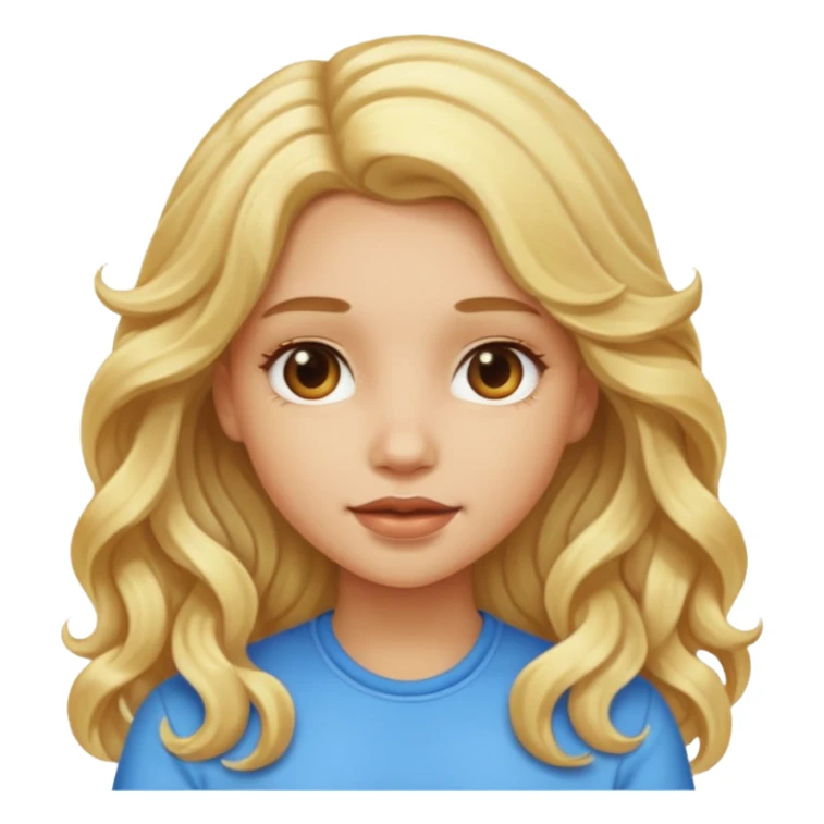 Girl with light skin long blonde wavy hair sticker