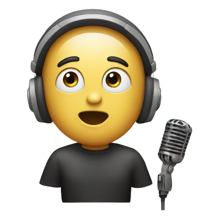 Emoji of man singing to a fan sticker