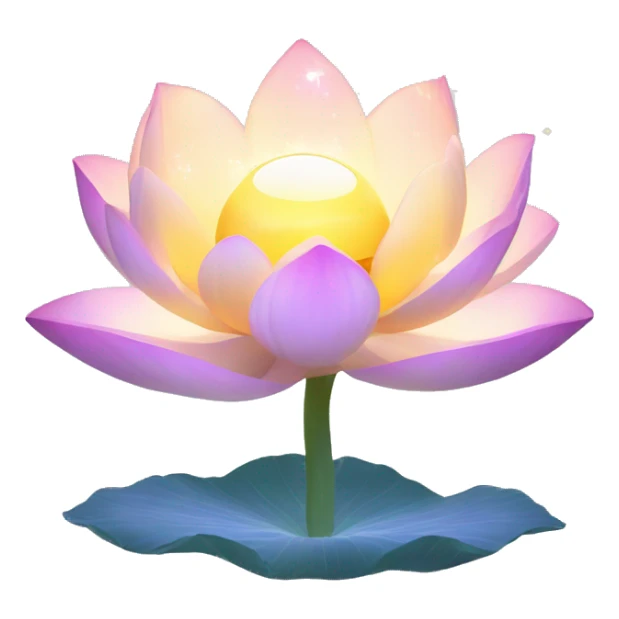 A glowing lotus flower with shimmering petals, surrounded by soft, floating orbs of light.

 sticker