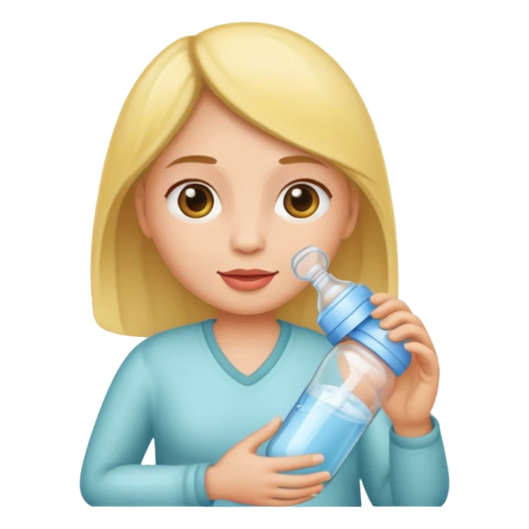woman with baby bottle sticker