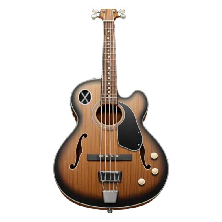 Black body wood neck acoustic bass guitar  sticker