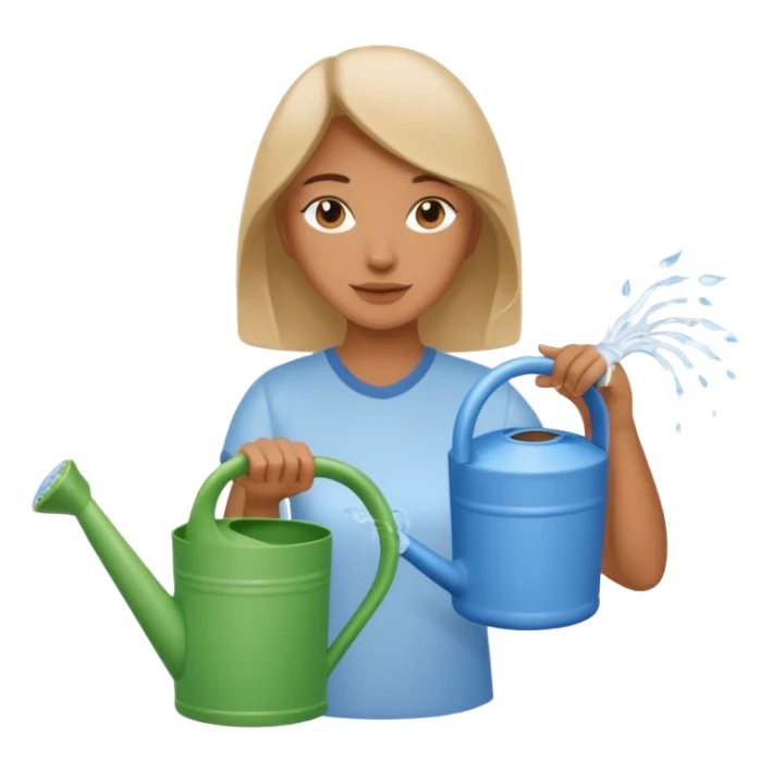 woman with watering pot sticker