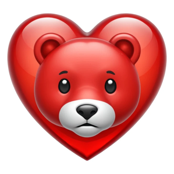 Oso de cristal con un corazón rojo sticker