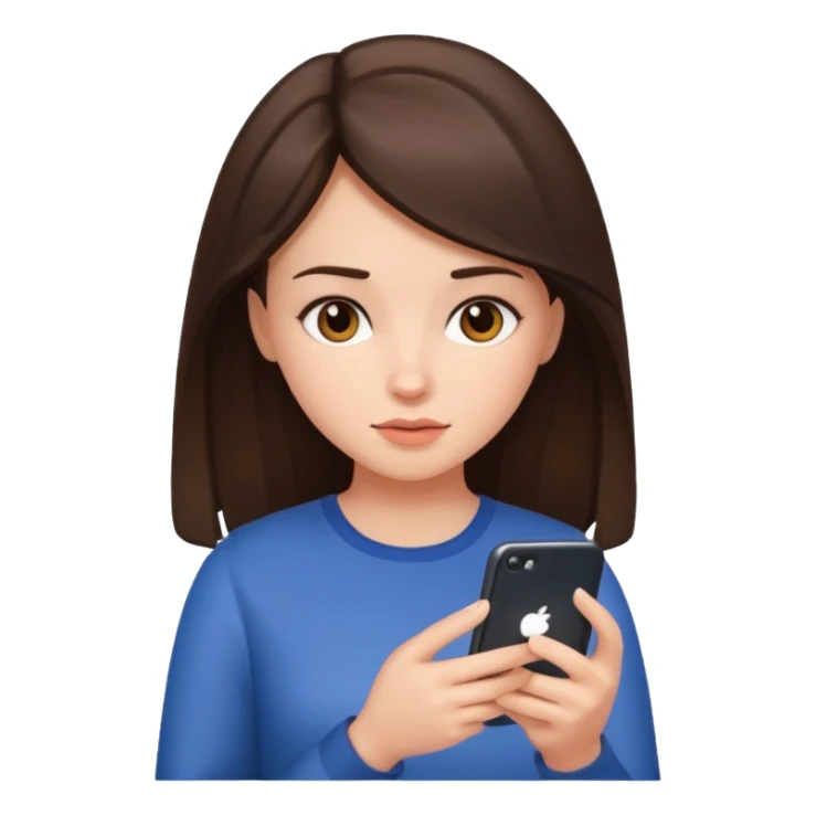 Brunette girl on her phone sticker