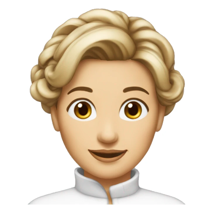 femme 55 ans chignon bas yeux bruns souriante peau claire sticker