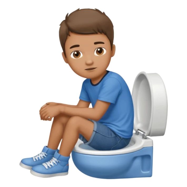 menino sentado no vaso sanitário sticker