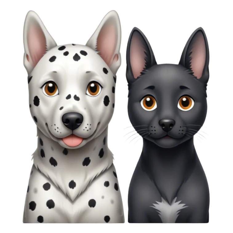 Dalmatian, gray cat and Belgium shepherd  sticker