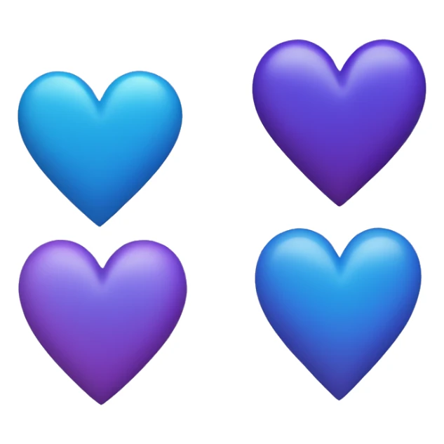 Blue and purple heart sticker