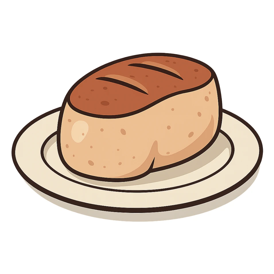 flat toon style foie gras on a plate sticker