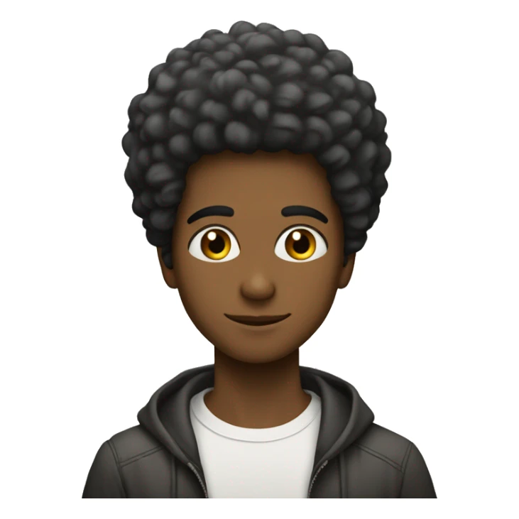 persona joven de color con afro y gaf sticker