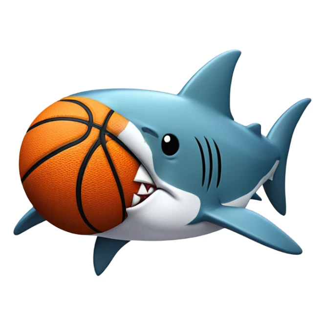 Shark wearing basketball jersey sticker