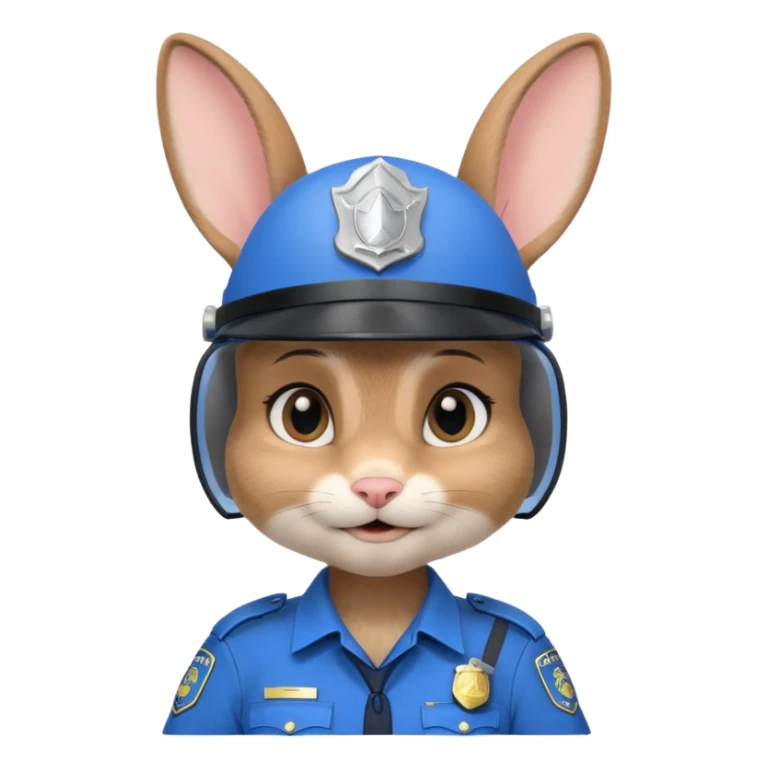 judy hopps, Rabbit police, blue uniform including helmet of uniform sticker
