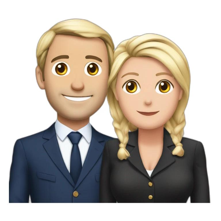 Macron et marine le pen s’embrasse sticker
