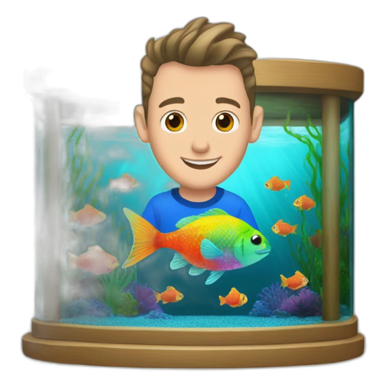 Jonathan Toews as rainbow fish inside an aquarium sticker