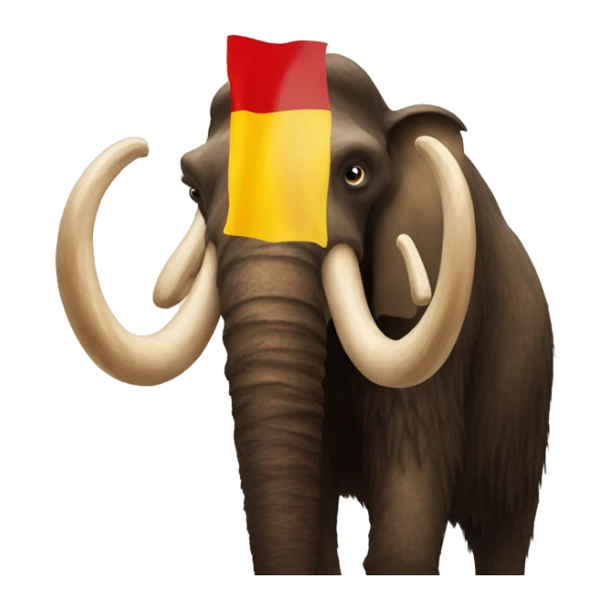 mammoth on the background of the German flag sticker