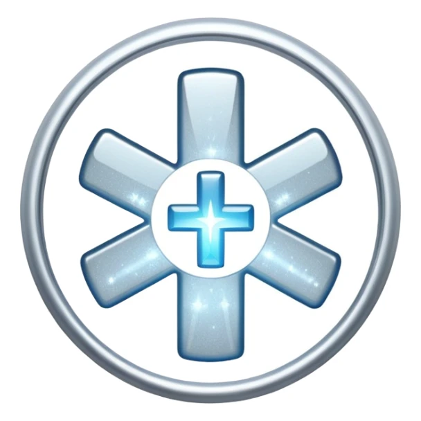 glitter white symbol of hospital sticker