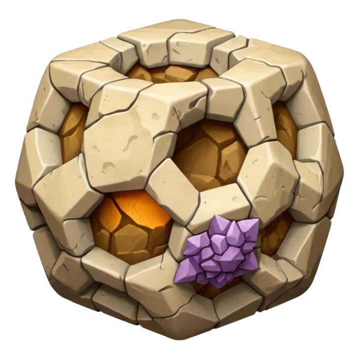 american-beije-intricate-stone-age-rocky-crusted-dodecahedron-shaped sticker