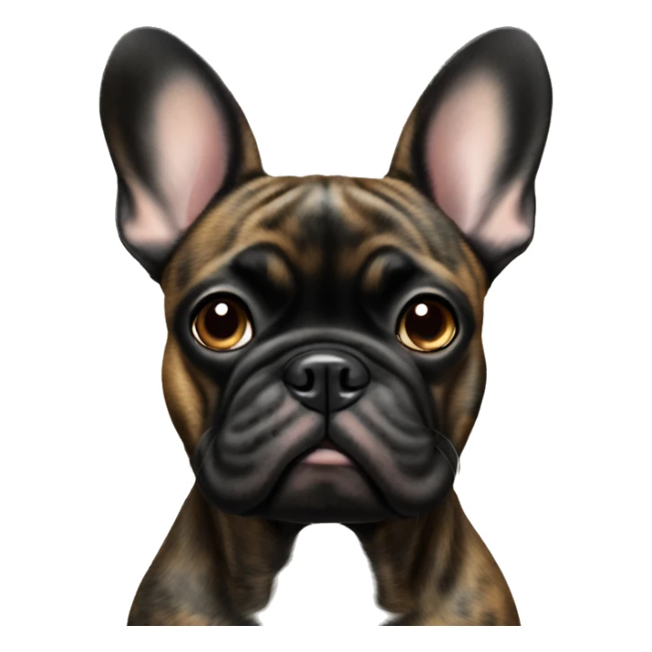brindle black faced  brindle coat french bulldog sticker