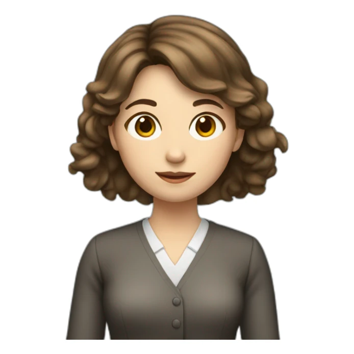 girl teacher with brown hair and bang sticker