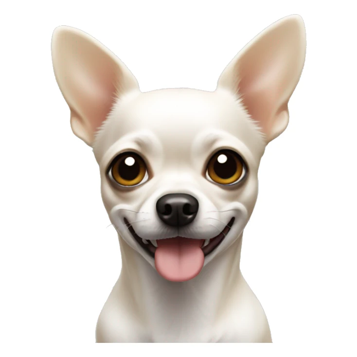 A white dear head Chihuahua dog, with black eyes sticker