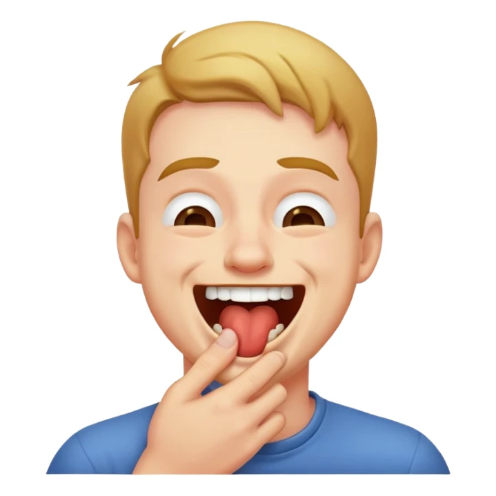 man choking himself and laughing  sticker