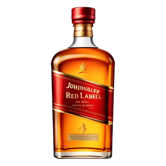 Johnnie Walker Red Label fat bottle, single bottle sticker