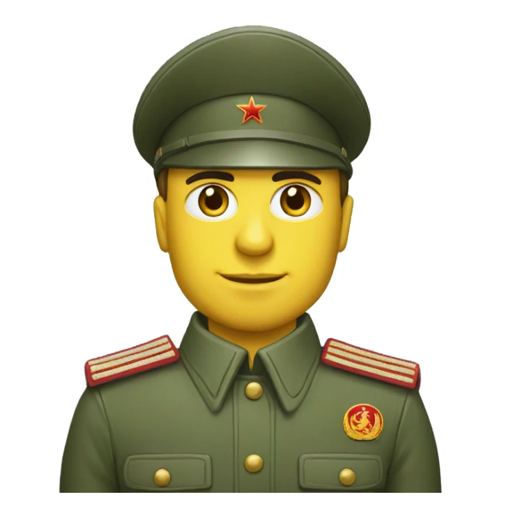 ussr soldier serious with military takes sticker