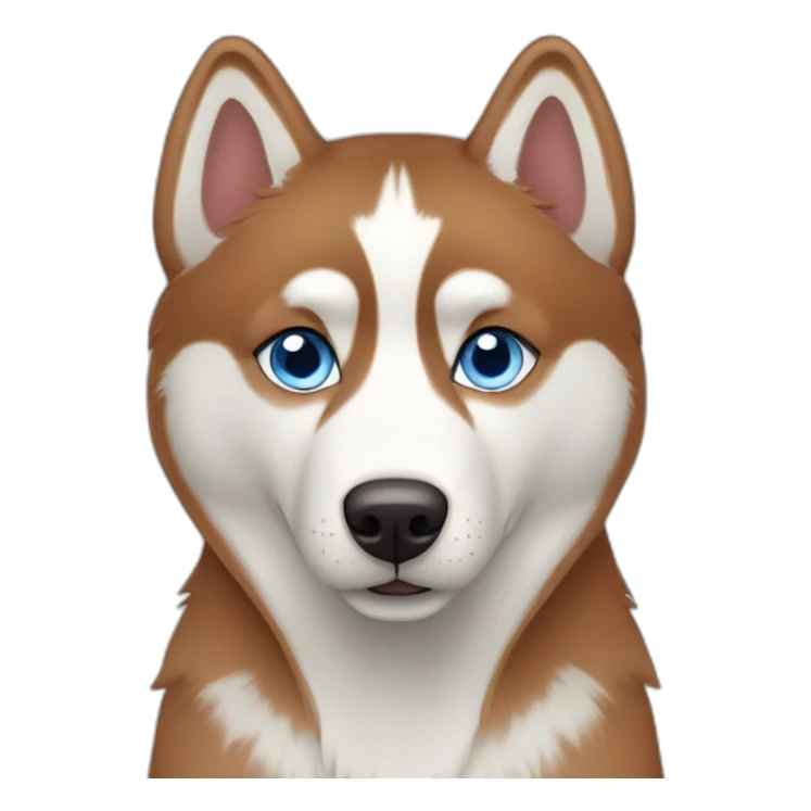 Red siberian husky with blue eyes sticker