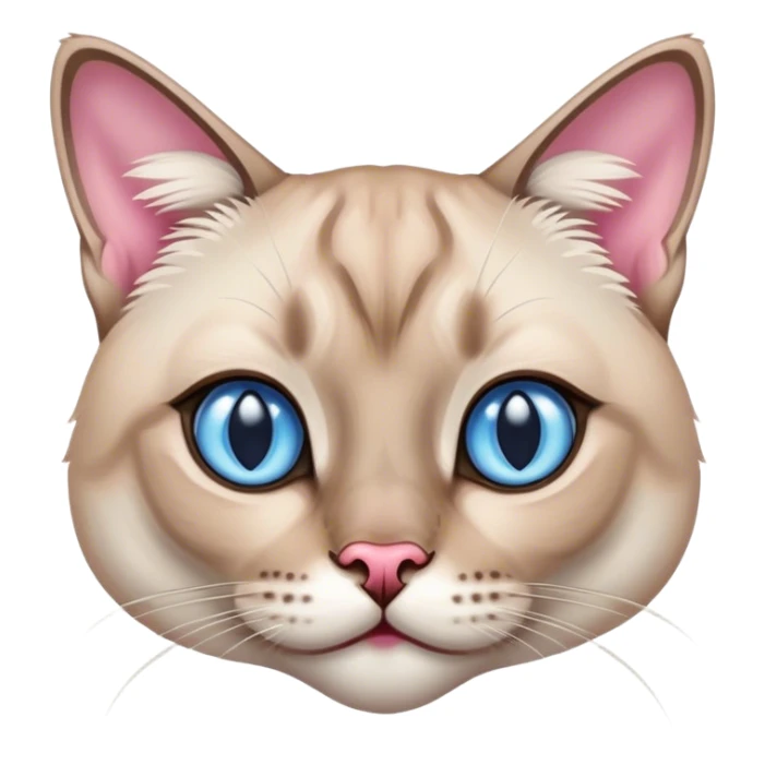 lynx-point-siamese-cat-blue-eyes, pink nose sticker