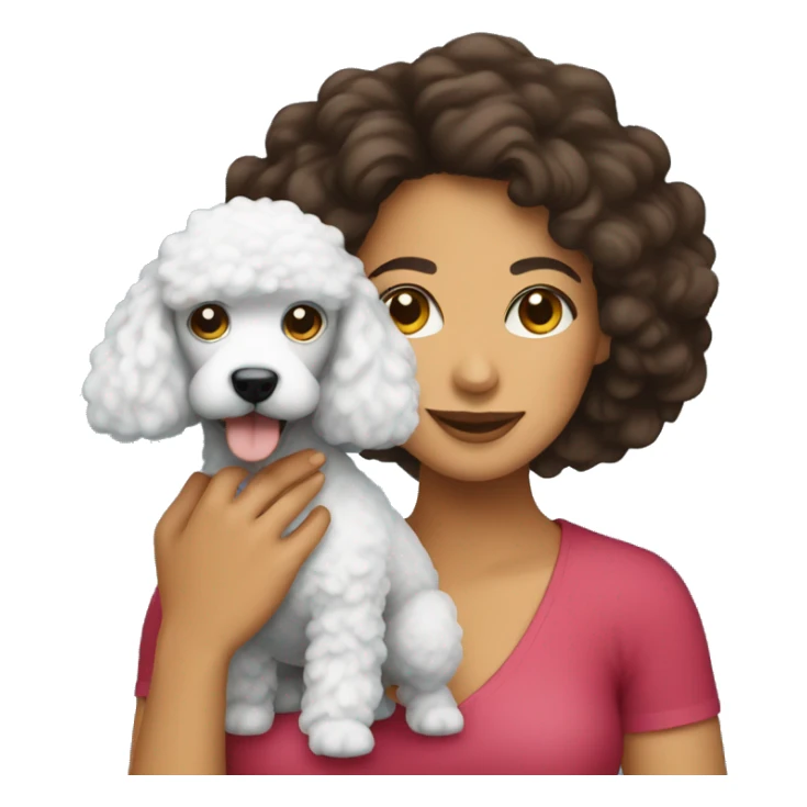 hispanic woman holding poodle sticker
